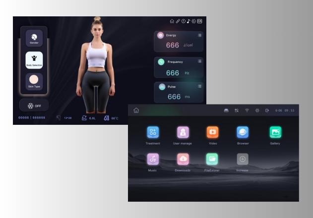 Муниципальный интерфейс DL 6000 Pro 4 с параметрами и функциями управления.